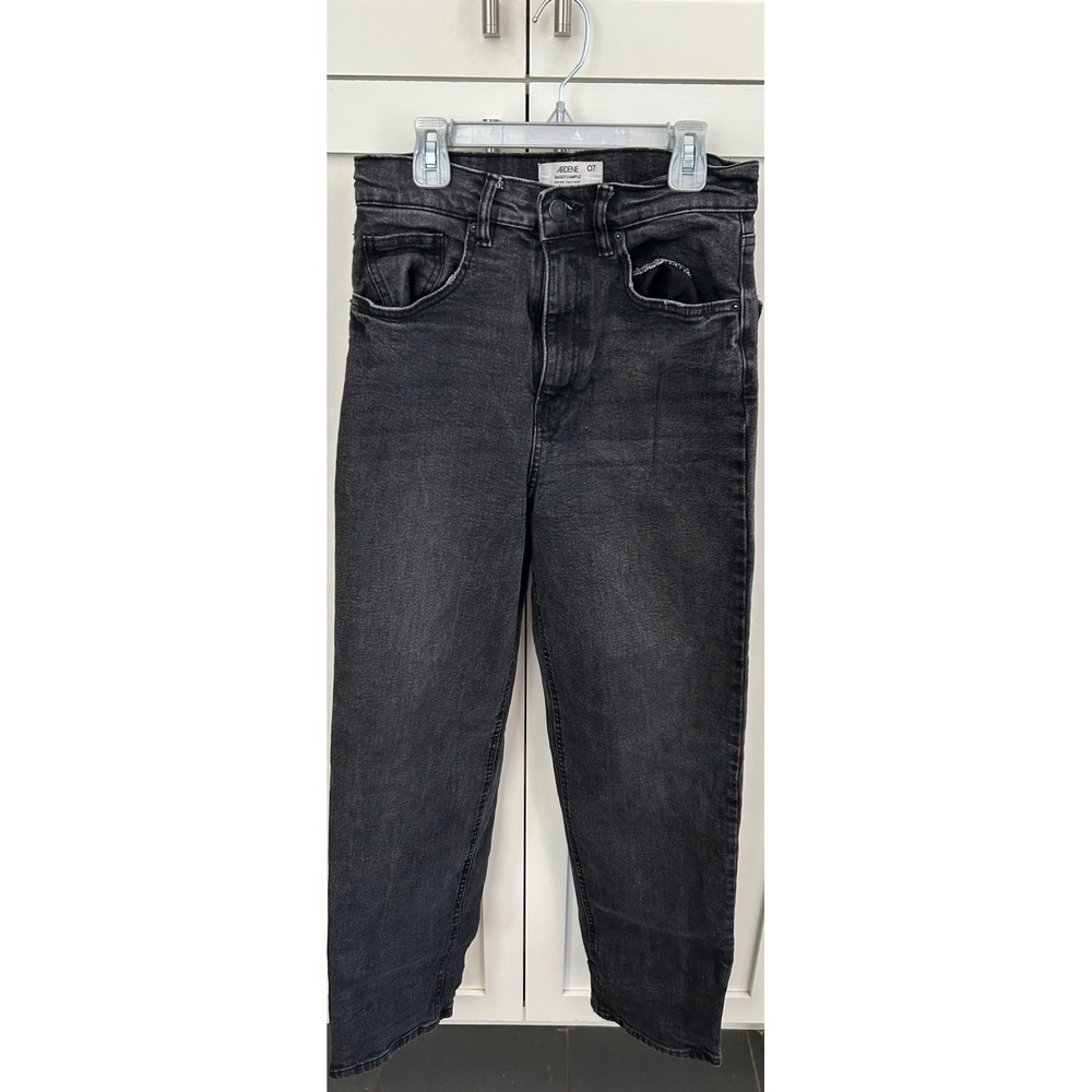 ARDENE Baggy High Rise Jeans Black Wash Denim Comfort Fit‎ Size 7